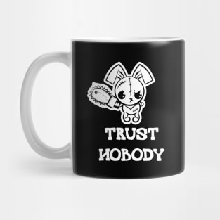Trust Nobody Grumpy Voodoo Bunny Mug